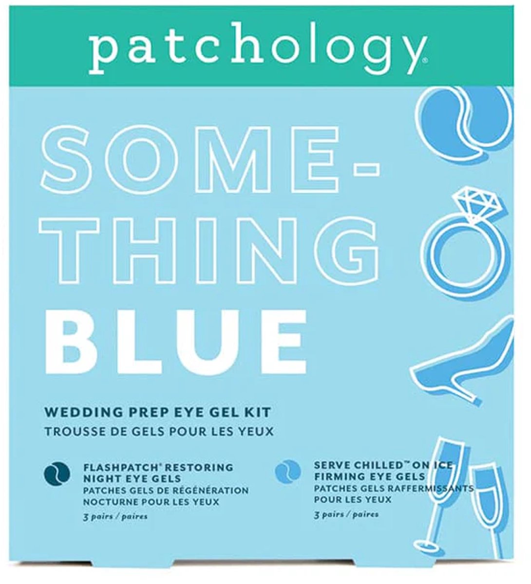 Patchology Something Blue Eye Gel Kit – Bridal Eye Mask Set – Hydraterende & Depuffing Oogpatches – On Ice Morning & Restoring Night Gels – Met Hyaluronzuur & Botanische Extracten – Voor Stralende Oogopslag – Bruid & Bridesmaids Selfcare