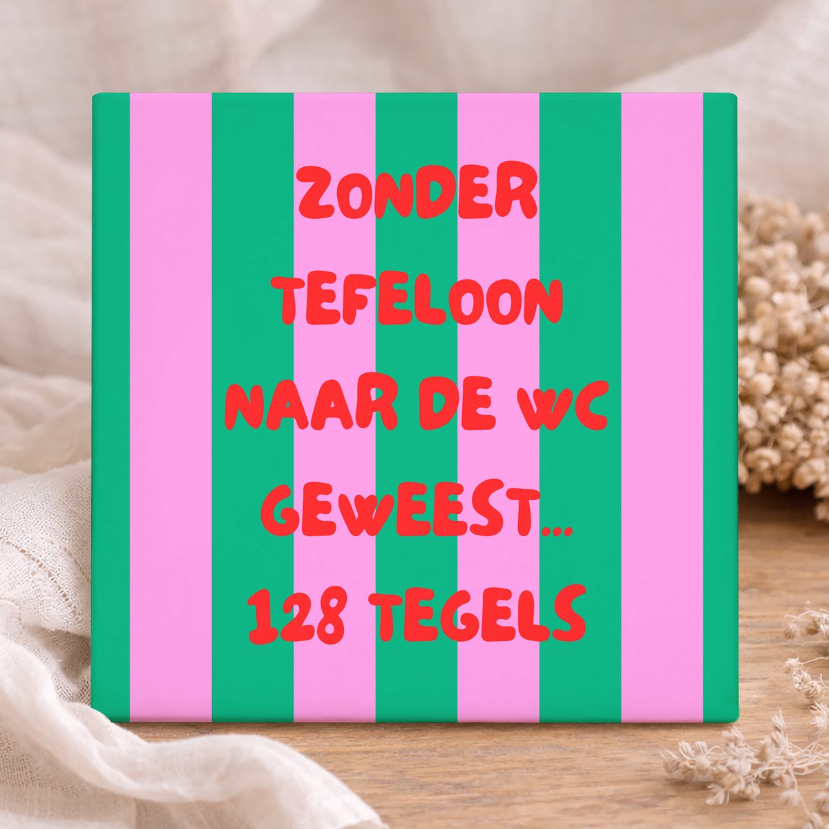 Printazzy - Tegeltjes met Tekst - Toilet Humor - Zonder Telefoon - Wc - Spreuken Tegels - Badkamer - Muurdecoratie - Gepersonaliseerd Cadeau