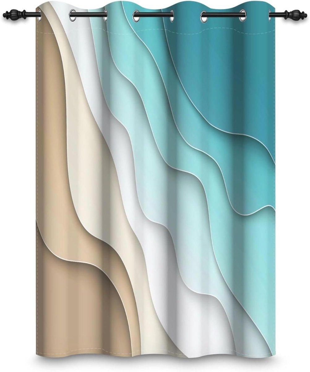 Verduisteringsgordijn - Raambekleding - Kamerdecoratie - Warmte isolerend - 135 x 229 cm - Abstract patroon