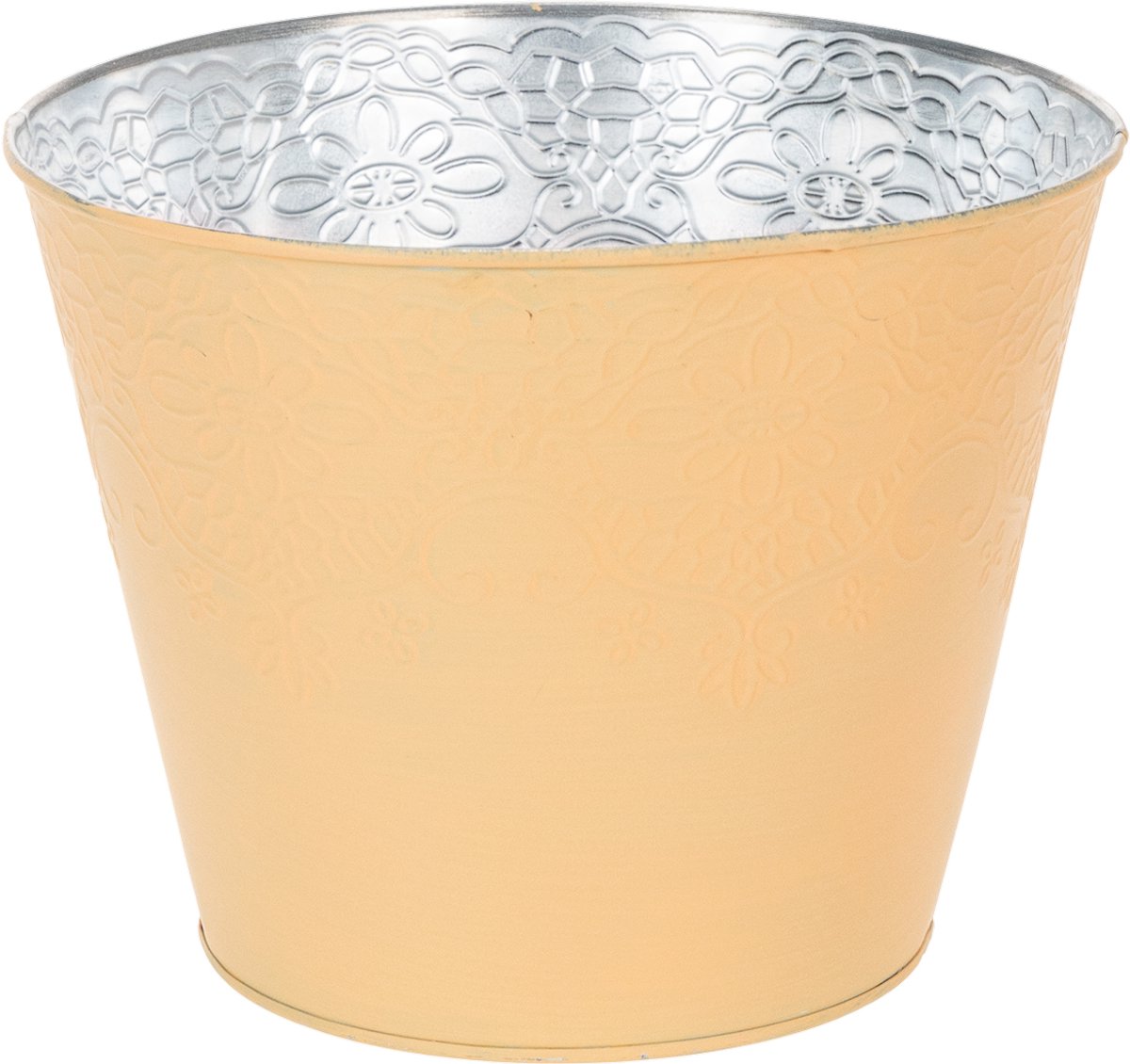 Metalen plantenbak, pasteloranje, Ø20cm H16cm