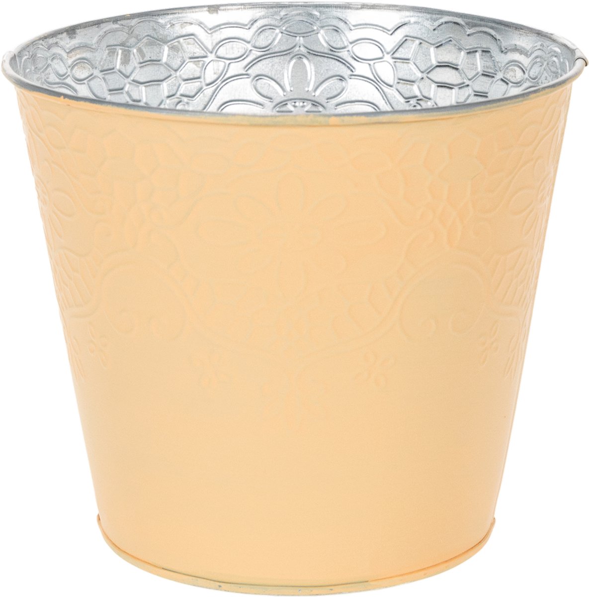 Metalen plantenbak, pasteloranje, Ø16cm H14cm