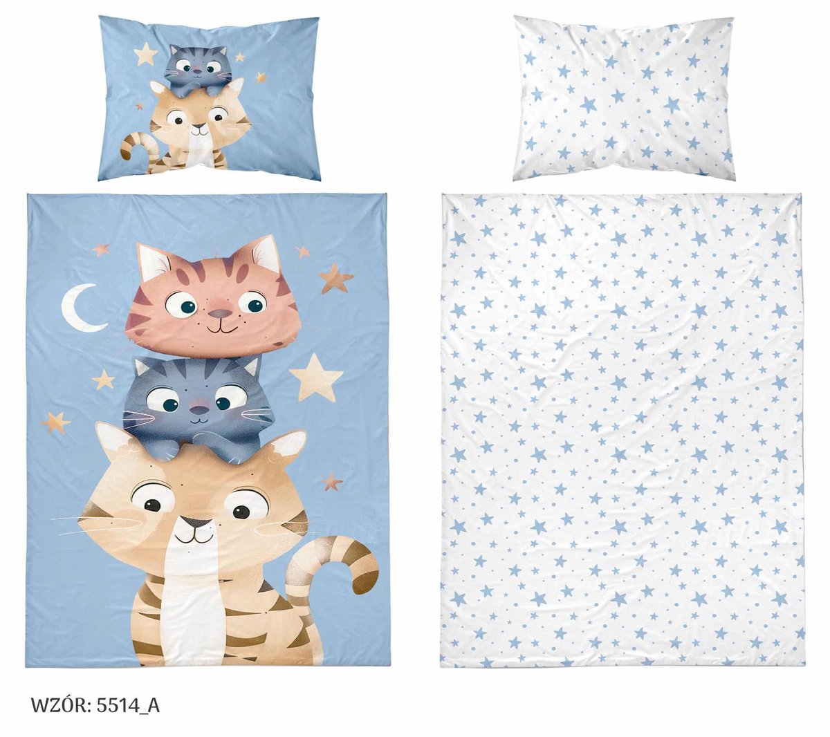 Poesjes Poes Kat Dekbedovertrek 100x135 Katoen Duurzaam 2in1 Junior Peuter Ledikant