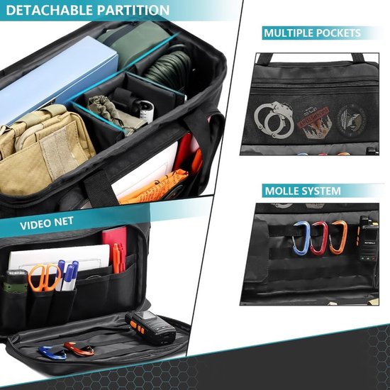 Water Resistant Tactical Patrol Bag Police Gear Bag Car Front Seats Organizer Policy Duty Bag for Law Enforcement, As described, as described — afbeelding 5
