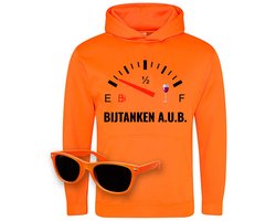 Grappige Koningsdag 2026 Oranje Hoodie + Oranje Zonnebril - Unisex Trui