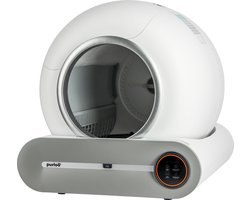 Purloo Zelfreinigende Kattenbak - Automatische Kattenbak - Elektrische Kattenbak - 65L XXL - Geschikt Voor Grote Katten - Inclusief Grindmat & 5 Rollen Opvangzakjes