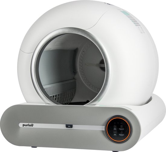 Zelfreinigende Kattenbak Purloo XXL 65L – Automatisch, Hygiënisch, Geurvrij, Inclusief Grindmat & Opvangzakjes