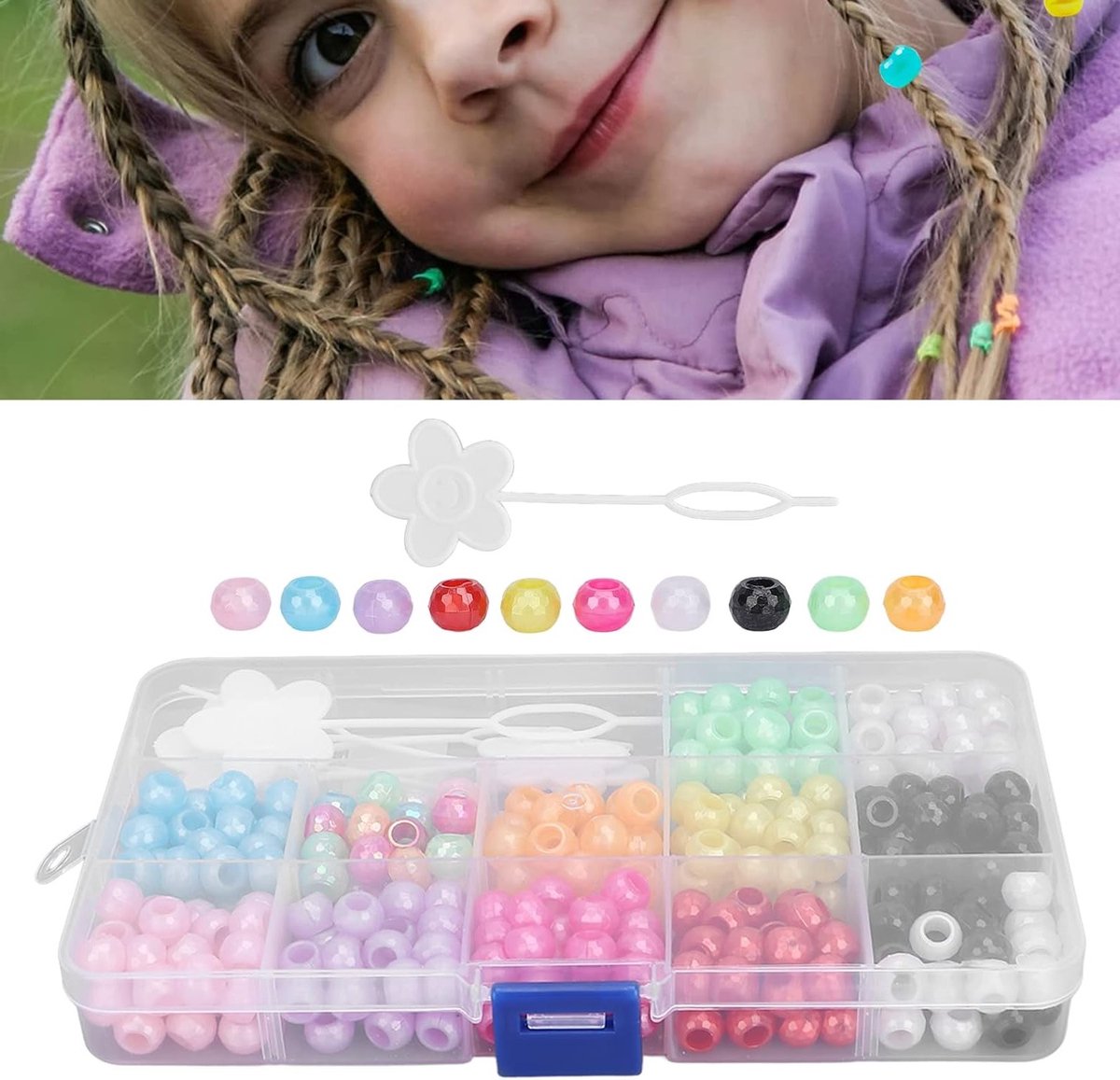 Kleurrijke Haarbedels Set van 365 Stuks voor Dreadlocks en Vlechten - Creatieve Haaraccessoires voor Stijlvolle Haarstyling en Versieringen