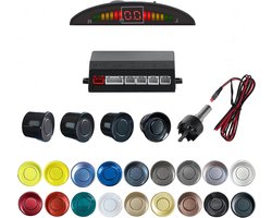 Parkeersensor Kit Reverse Backup Radar Systeem met 4 Parkeersensoren LED Afstand Alarm Display voor Voertuig Auto Geluid Waarschuwing Radar Detectoren (Zwart)