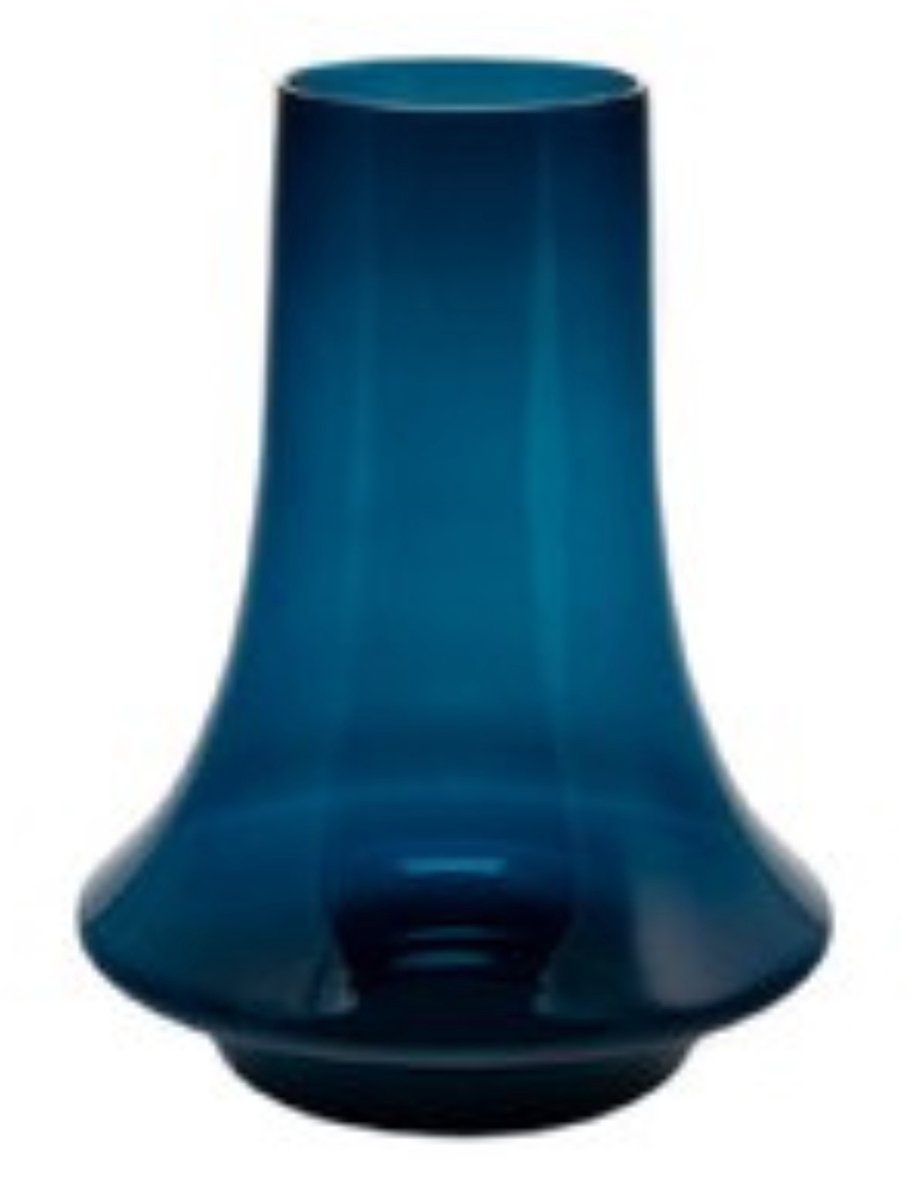 XLBoom Spinn Vaas Small Blauw - Mondgeblazen glazen design vaas - Verkrijgbaar in verschillende kleuren - Speelse woondecoratie door Frederik Delbart