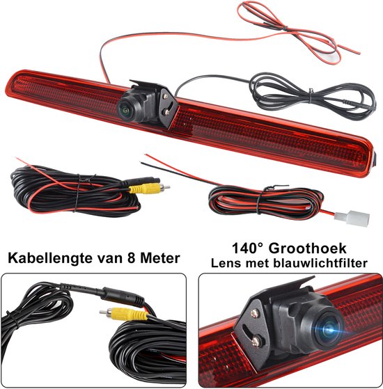Junsun 140° Achteruitrijcamera geschikt voor VW T5 Multivan 2004-2009 met achteruitrijlichten - 8M - 720P — afbeelding 2