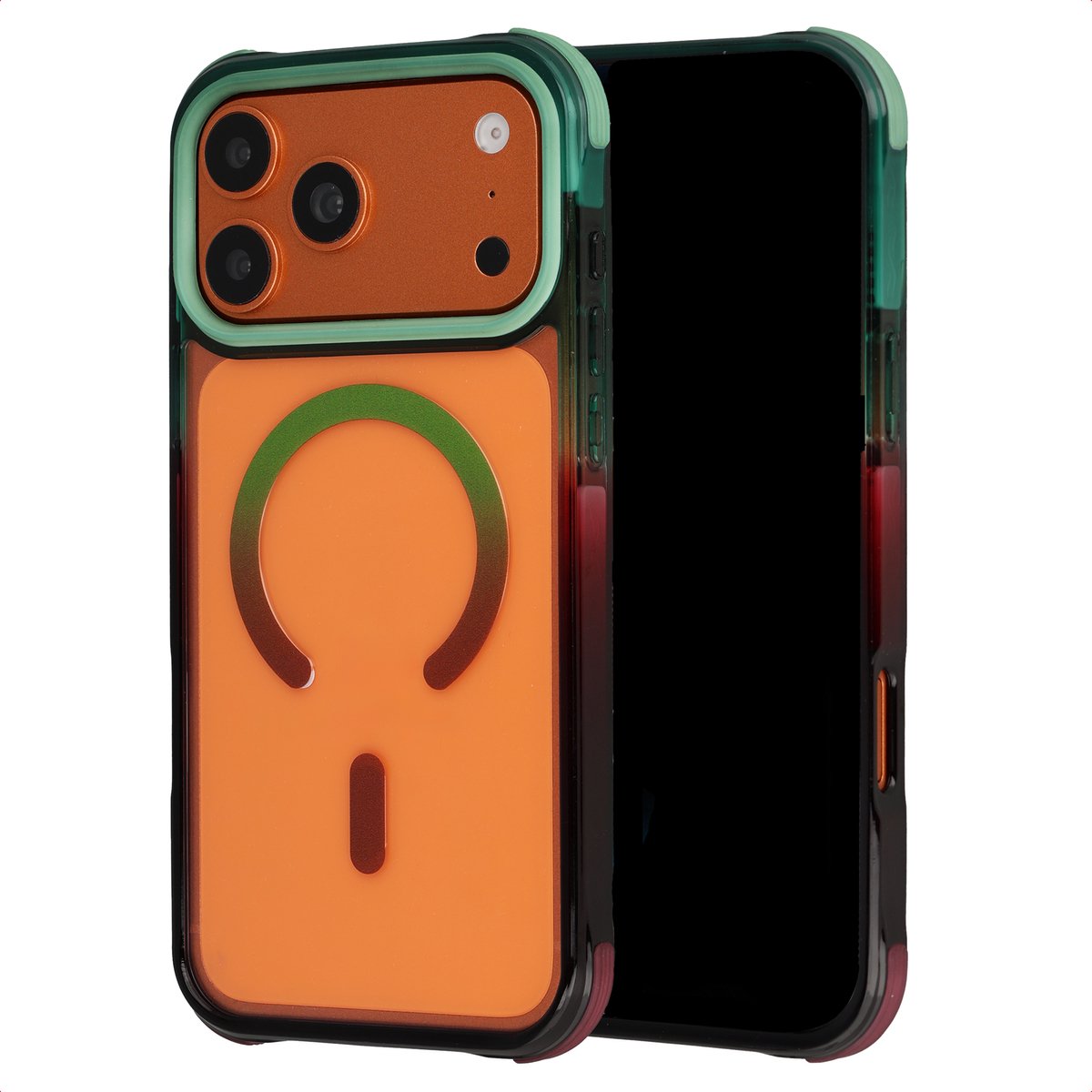 Selencia Hoesje - Geschikt voor Apple iPhone 17 Pro Max - Gradient Backcover - Groen / Bruin