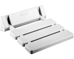 Opklapbare Stoel met Aluminium Frame - Opklapbare Douchestoel voor Wandmontage - voor Volwassenen en Senioren - Badkamerkruk - Max 130kg - Wit