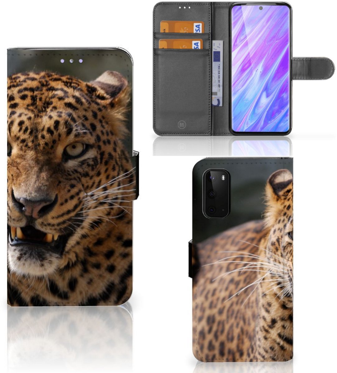 Samsung Galaxy S20 Telefoonhoesje met Pasjes Luipaard