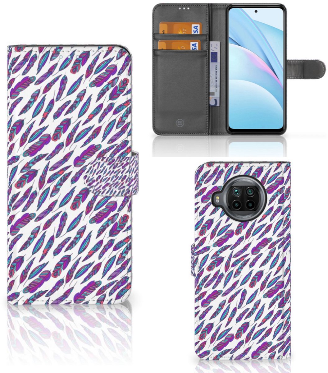 Xiaomi Mi 10T Lite Telefoon Hoesje Feathers Color
