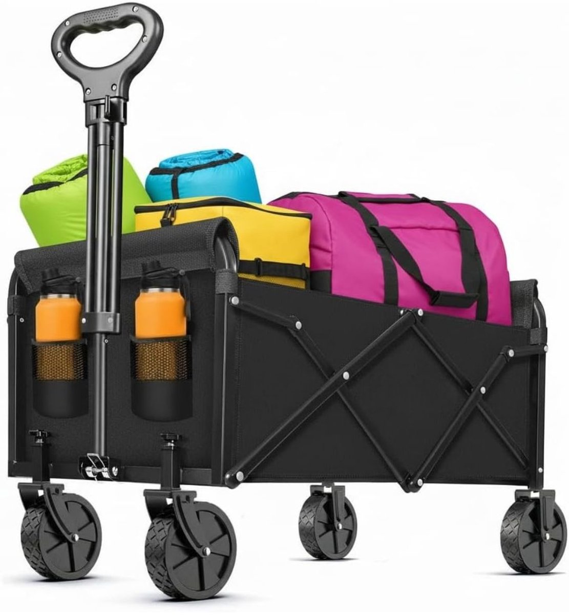 DnA® Bolderkar Opvouwbaar Luchtbanden - Bolderkar Opvouwbaar - Bolderkar Kinderenvervoer - Zwart - 72cm x 48cm x 95cm