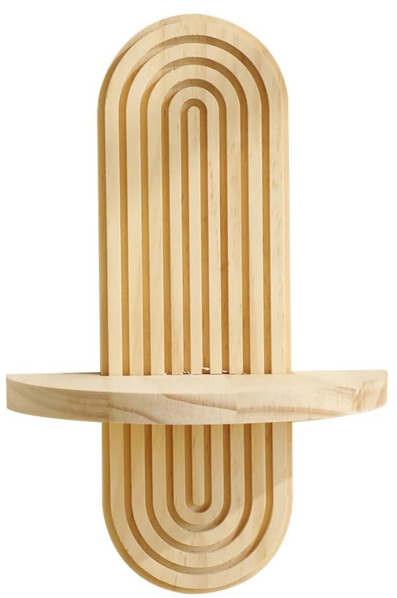 longziming -Regenboog Wandplank - Kunstvolle Boogconstructie - Zwevende Plank - Onzichtbare Bevestiging - Compacte Opbergruimte - Hoogwaardig Hout - Vintage Bruin Boho Stijl - Veelzijdige Decoratie Voor Kleine Ruimtes - 1 Stuk