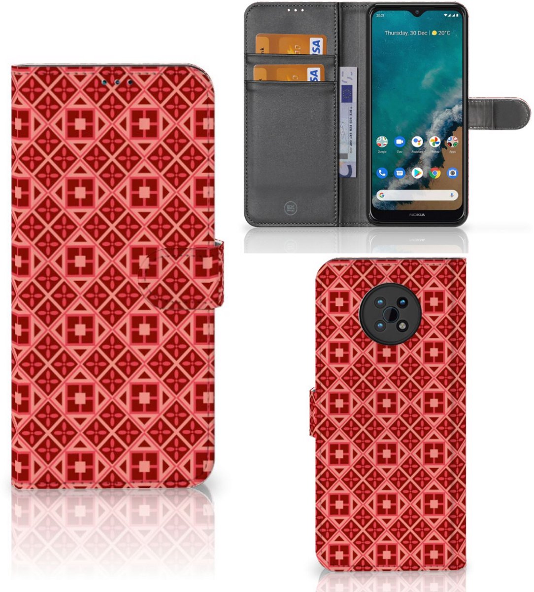 Book Case voor Nokia G50 Telefoon Hoesje Batik Rood