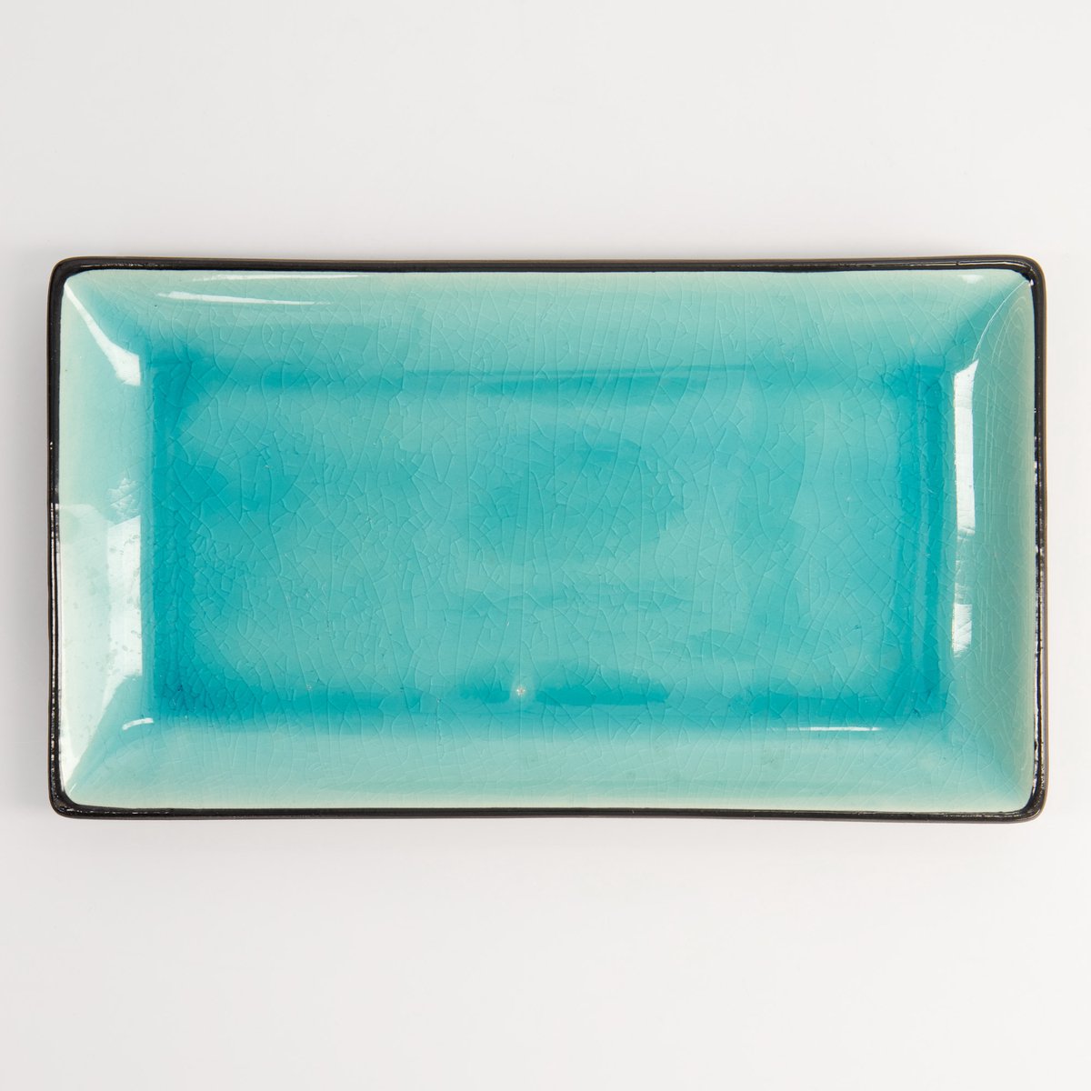 Tokyo Design Studio - Glassy Turquoise - Rechthoekig Bord - Turquoise - 22 x 12.5 x 2.5 cm