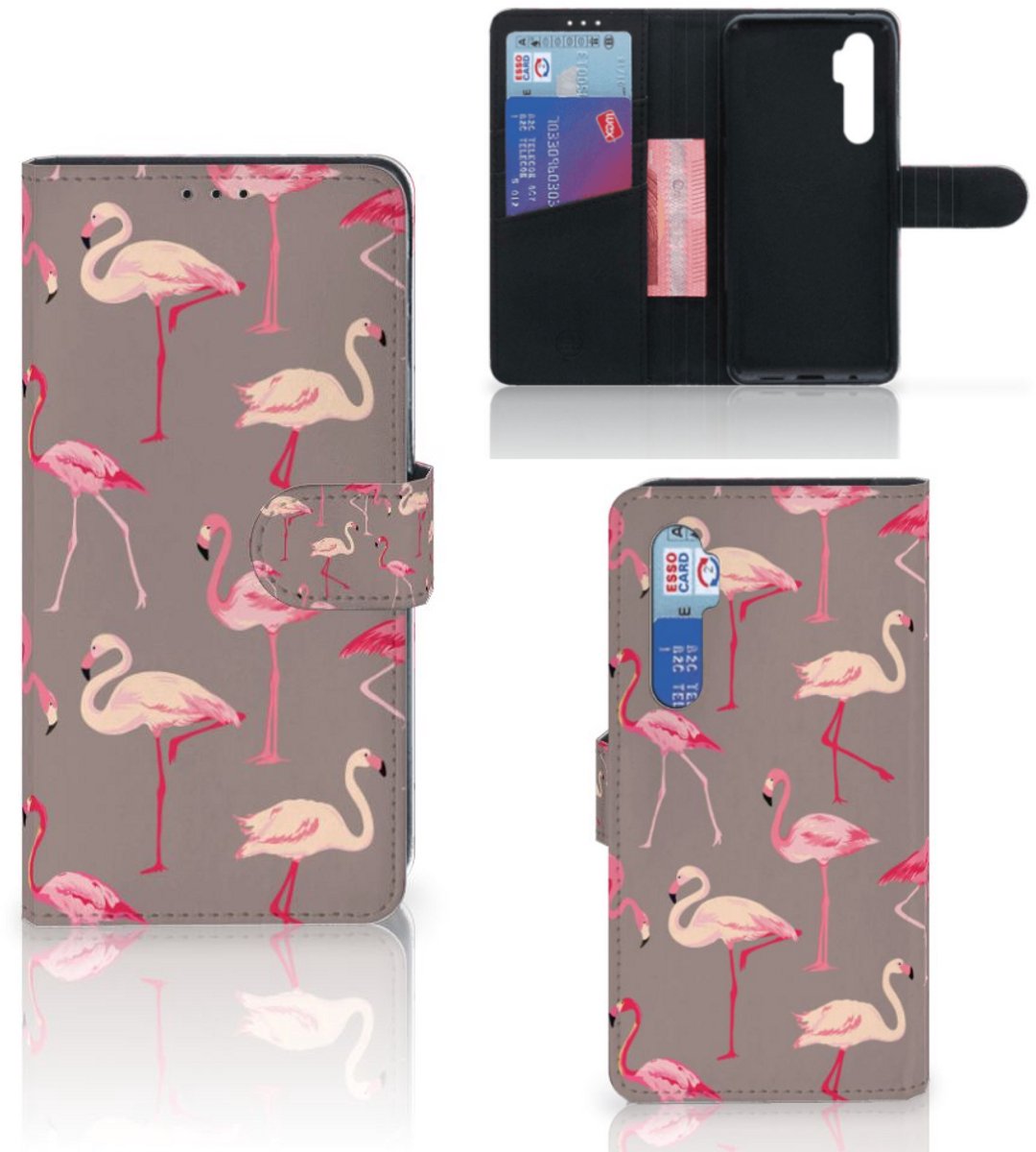 Xiaomi Mi Note 10 Lite Telefoonhoesje met Pasjes Flamingo
