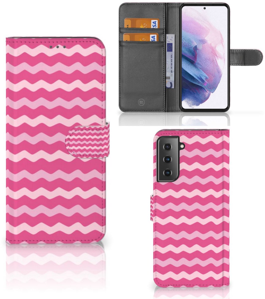 Samsung Galaxy S21 Plus Telefoon Hoesje Waves Pink