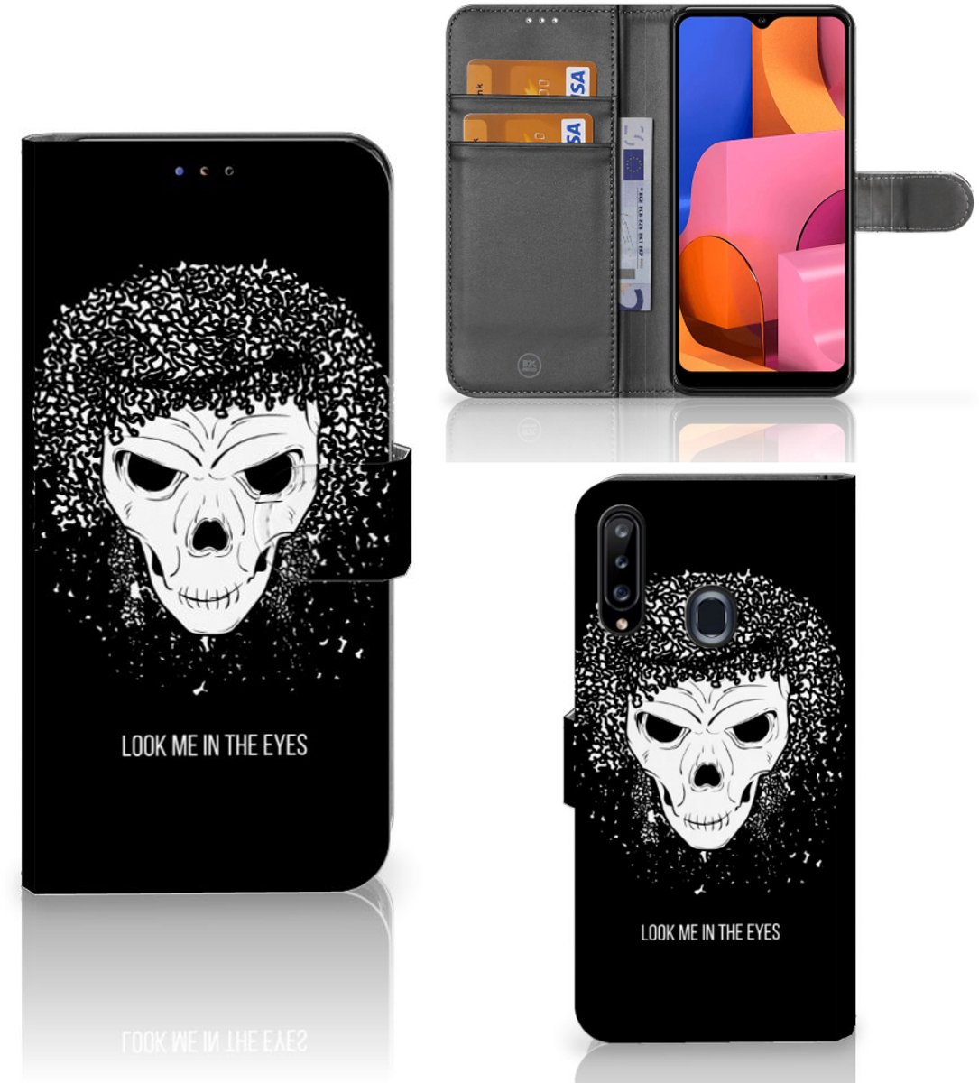 Telefoonhoesje met Naam Samsung Galaxy A20s Skull Hair