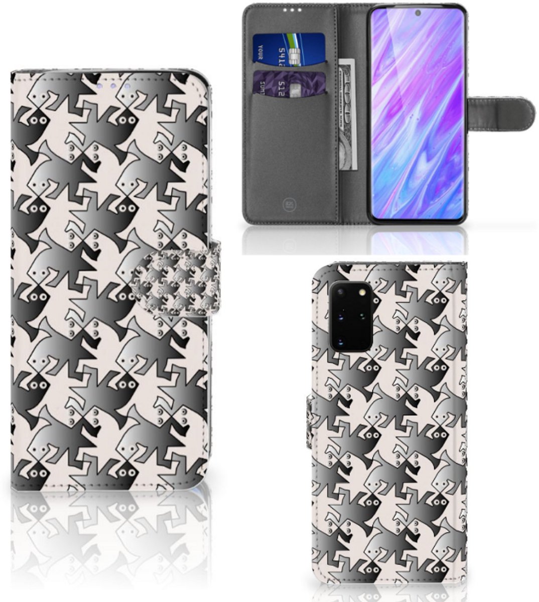 Samsung Galaxy S20 Plus Telefoonhoesje met Pasjes Salamander Grey