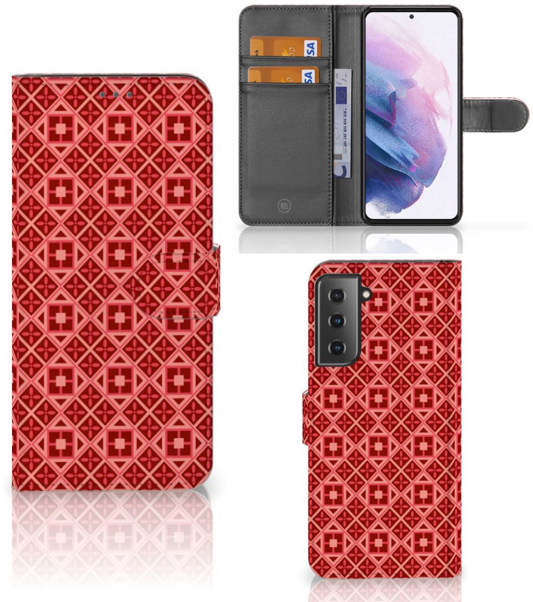 Samsung Galaxy S21 Plus Telefoon Hoesje Batik Rood
