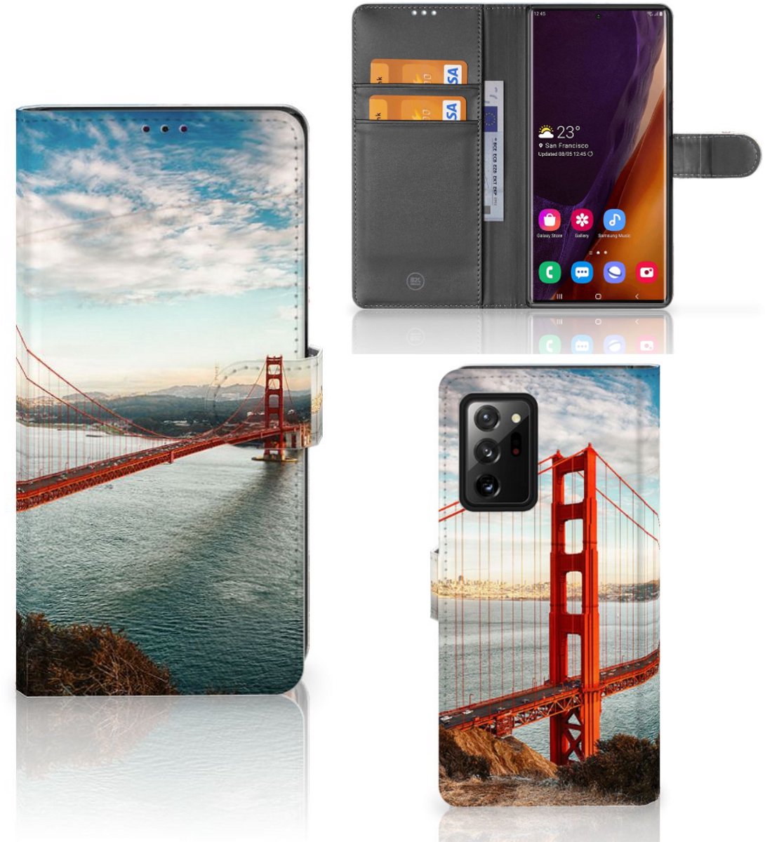 Boekhoesje voor Samsung Galaxy Note20 Ultra Flip Cover Golden Gate Bridge