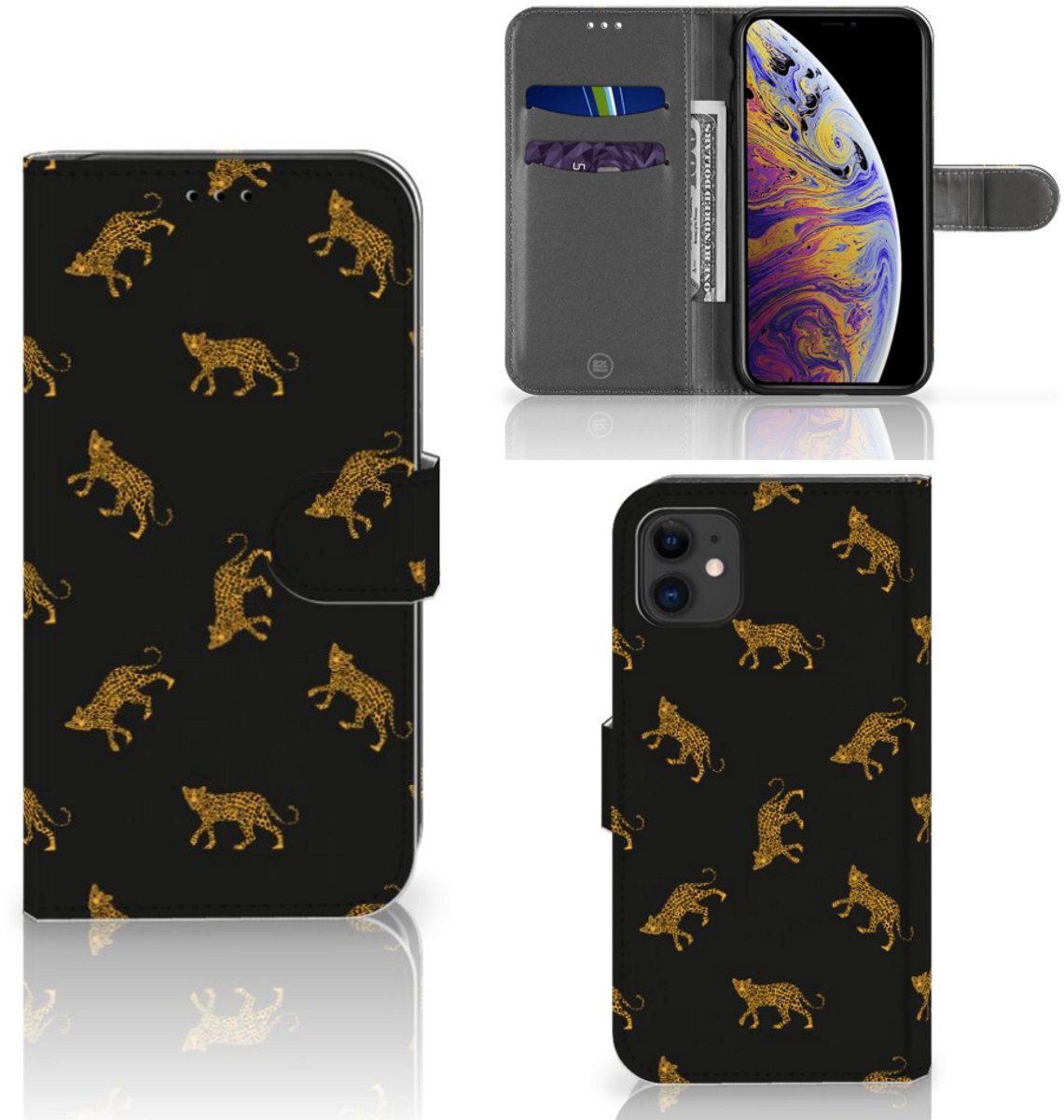 Telefoonhoesje met Pasjes voor Apple iPhone 11 Leopards