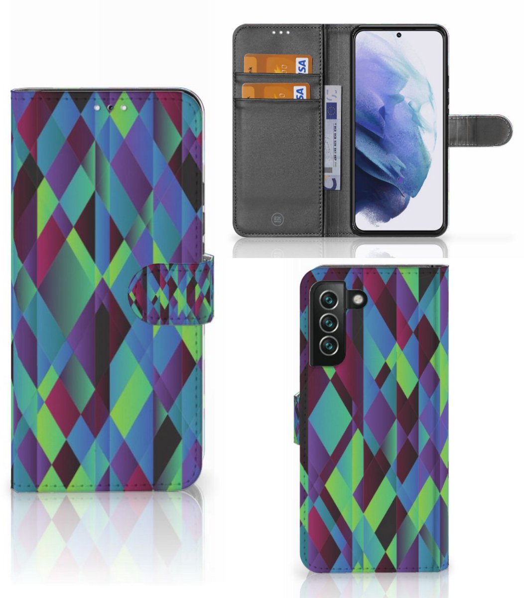 Samsung Galaxy S22 Plus Book Case Abstract Green Blue