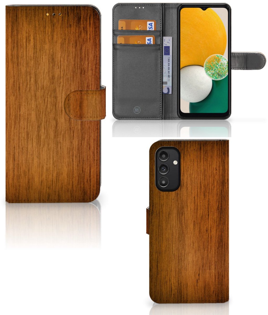 Samsung Galaxy A14 5G Book Style Case Donker Hout