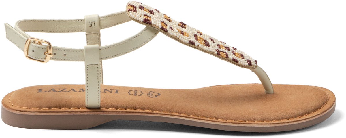 Lazamani - Suvi Dames Sandalen Leer Offwhite - Maat 36