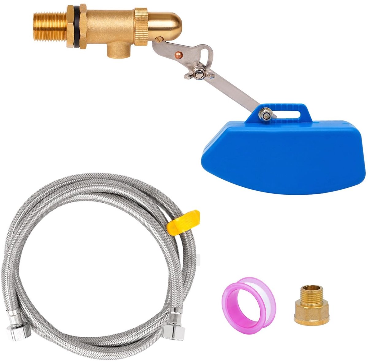 Cosensi - Automatische Floatklep - Waterniveau Controle - Blauw - Vulklep voor Wateropvang - Geschikt voor Waterbakken - 1/2 Inch Brass Float Valve