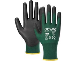 KAYGO KG11P Work Gloves for Men and Women, 12 Pairs, PU Coated Protective Gloves, Non-Slip Grip on Palms and Fingers, Suitable for General Work, Warehouse, DIY
