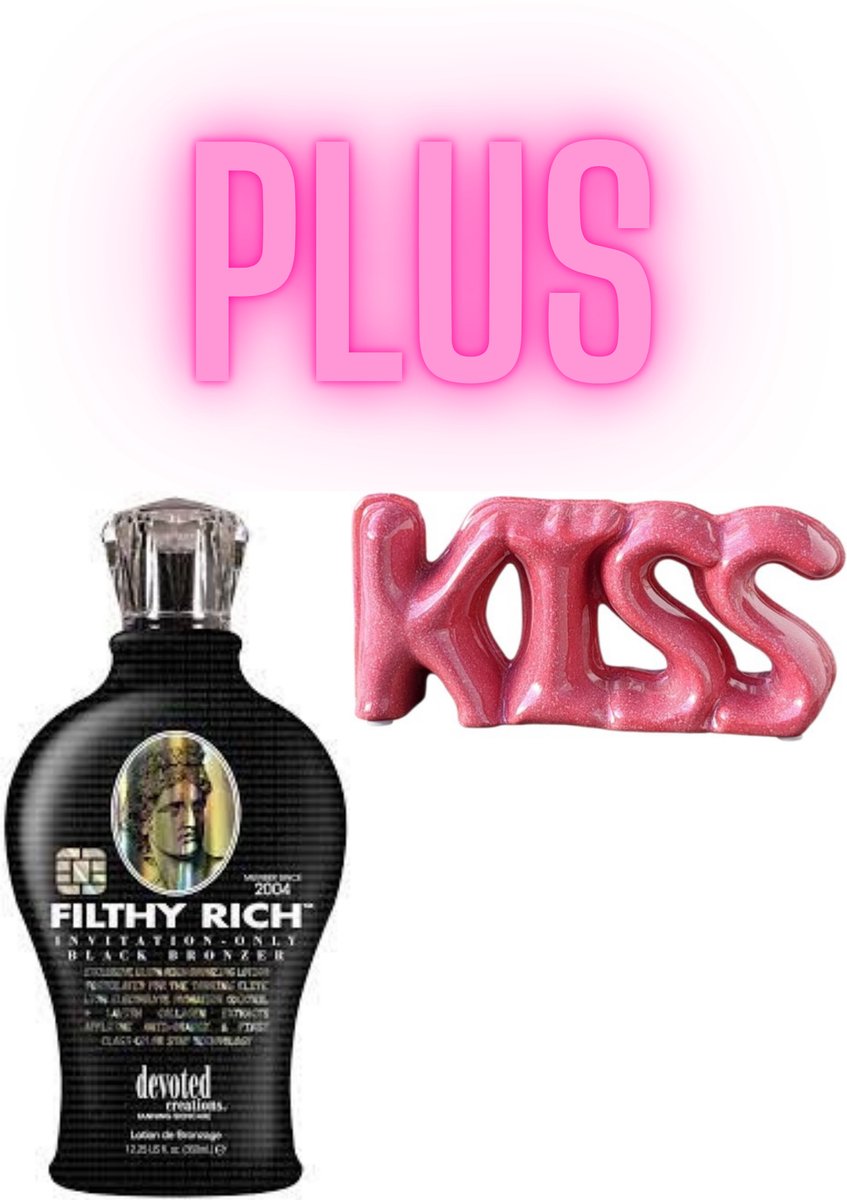 Devoted Creations Filthy Rich 360 ml PLUS Deco Letters Kiss Roze