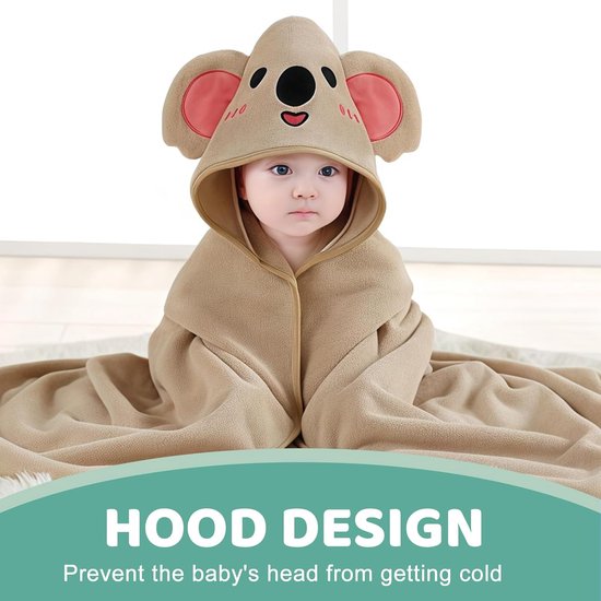 3 Pieces Baby Hair Towels 80x80cm, Soft Towels for Toddlers and Newborns, Bath Towel Baby in Cyan, Dark Grey and Coffee — afbeelding 3