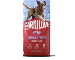 Carnilove Active Dog Dry Made with Salmon & Turkey for Adult All Breeds 12 kg