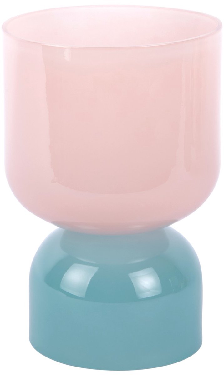 Present Time Vaas Colores Small - Zachtroze - Ø15cm - Glas - Modern - Bloemenvaas - Woondecoratie - Decoratieve vaas voor woonkamer of slaapkamer