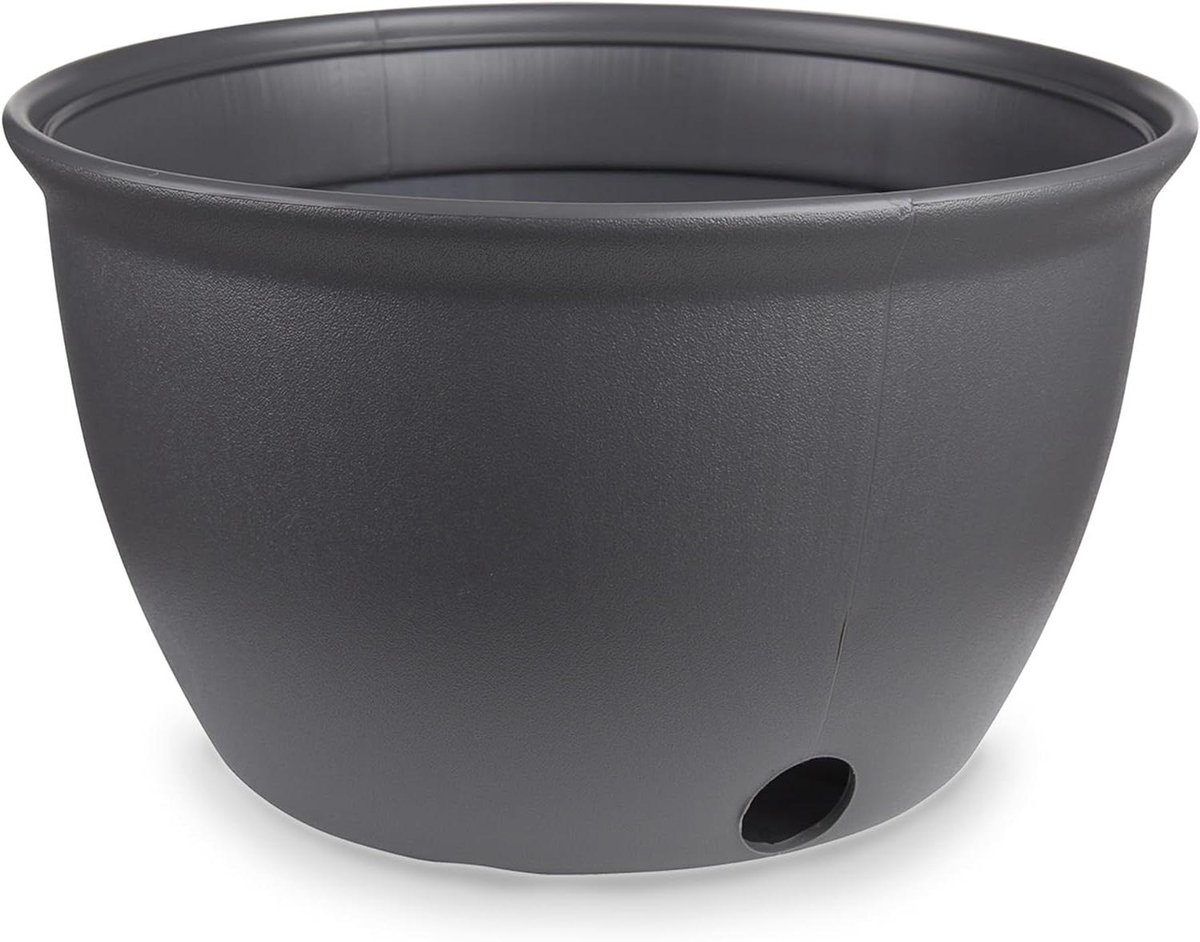 Tuinslang Opbergpot - Slangenhouder Decoratief - Slang Netjes Houden - Weerbestendig Plastic - 18" B x 11" H - Antracietgrijs