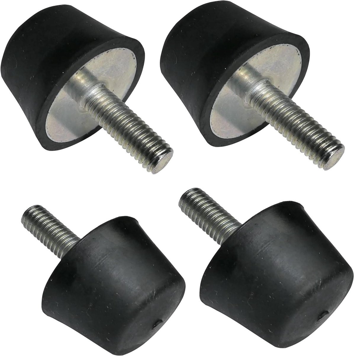 Trillingsdempende Voeten - Antivibratie Rubberen Voeten - Apparaten Stabiliseren - Schroefdraad M6 - Ø25mm - Zwart