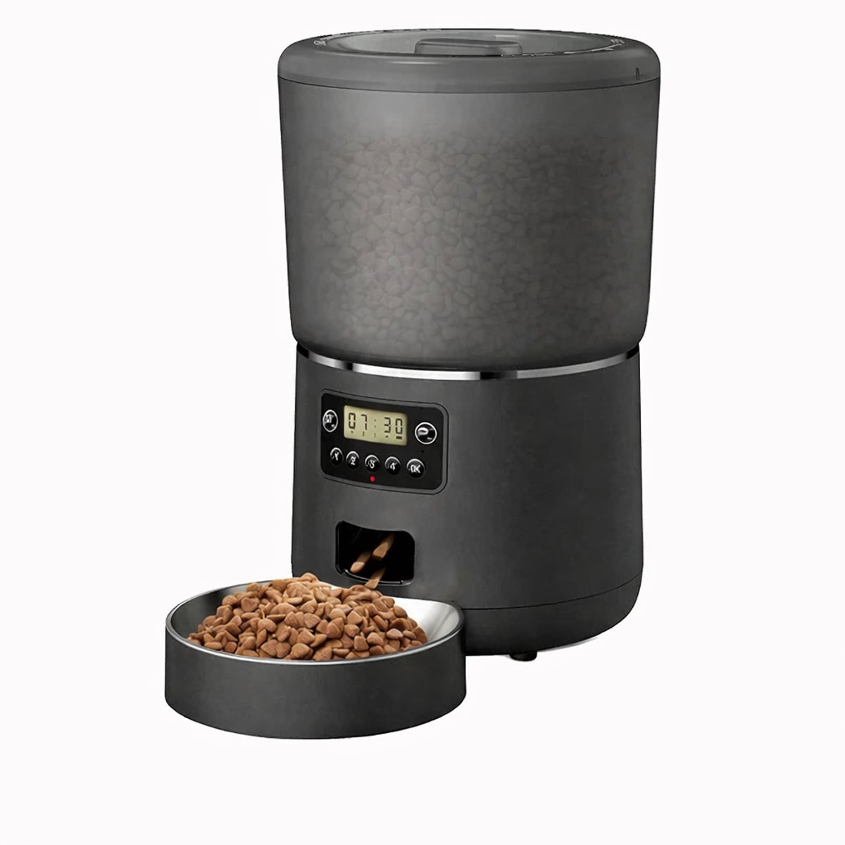 Sello! automatische voerbak – voerautomaat - katten en kleine honden – portiecontrole – dieet – lang vers – anti schrok – zwart - 4 liter.