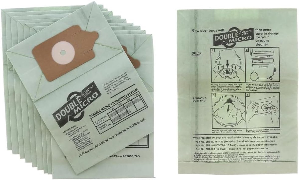 Stofzuigerzakken - Stofzakken Henry - Stofzuigen - Dubbelwandige filtratie - 10 stuks - Wit
