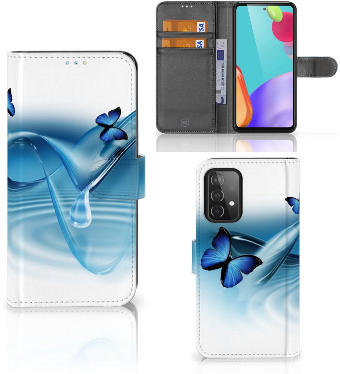 Samsung Galaxy A52 Telefoonhoesje met Pasjes Vlinders