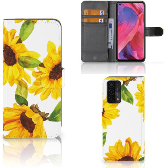 Hoesje voor OPPO A54 5G | A74 5G | A93 5G Zonnebloemen
