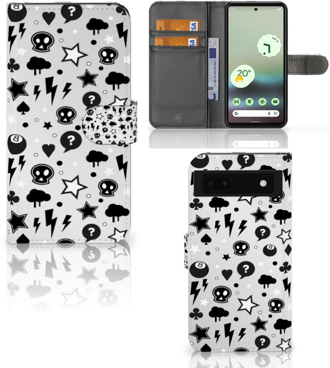 Telefoonhoesje met Naam Google Pixel 6A Silver Punk
