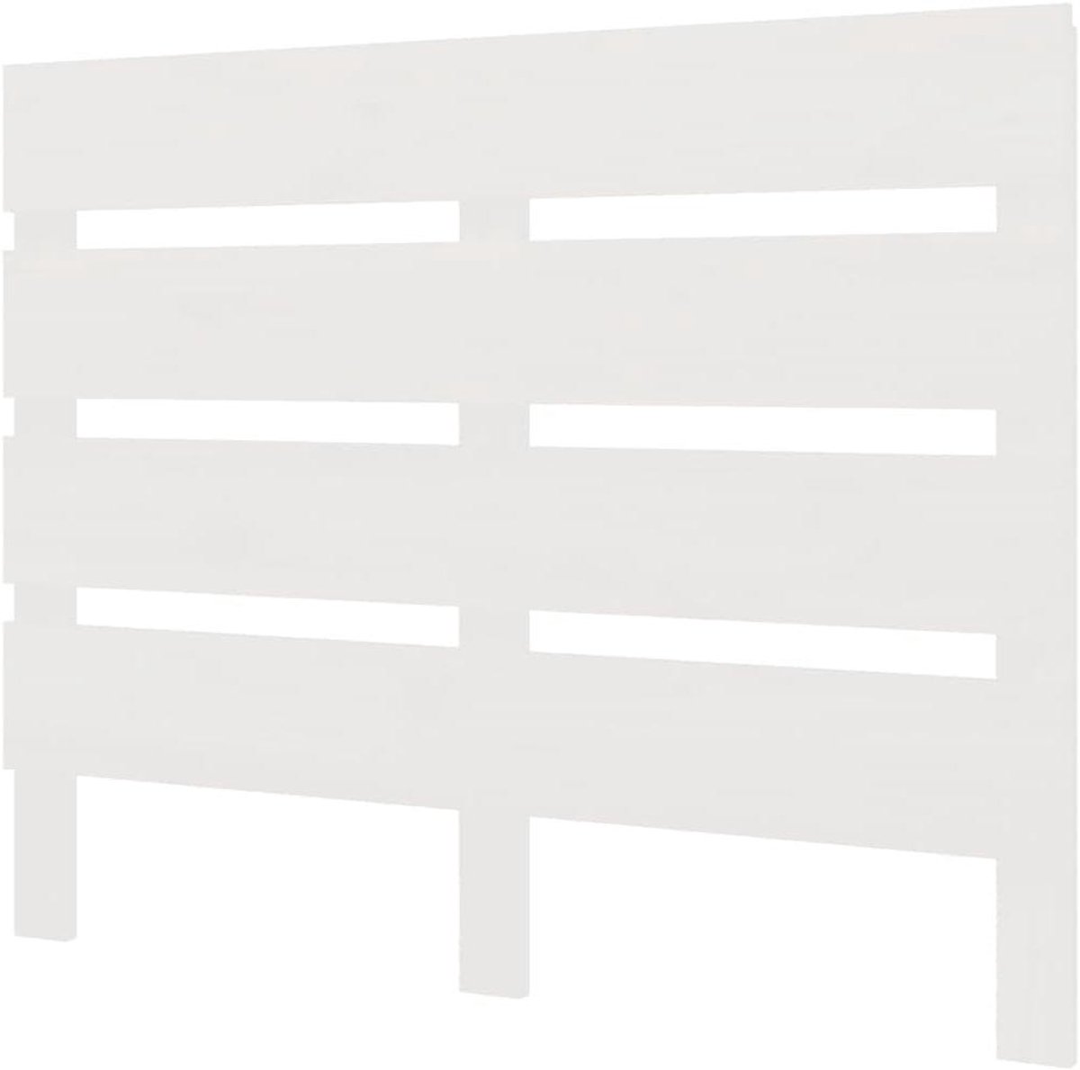 Hoofdbord Hout - Bedonderdeel Houten - Bed Compleet Maken - Gelat Hout Ontwerp - 90x80 cm - Wit