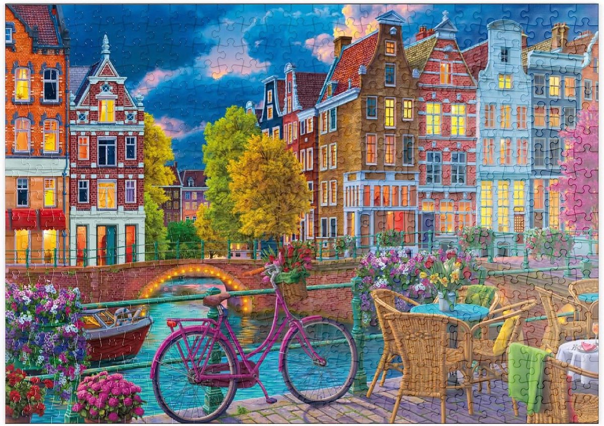Legpuzzel Avondflair - Puzzel Stadsgezicht - Ontspannen Vrije Tijd - Hoge Resolutie Print - 500 Stukjes - Multicolor