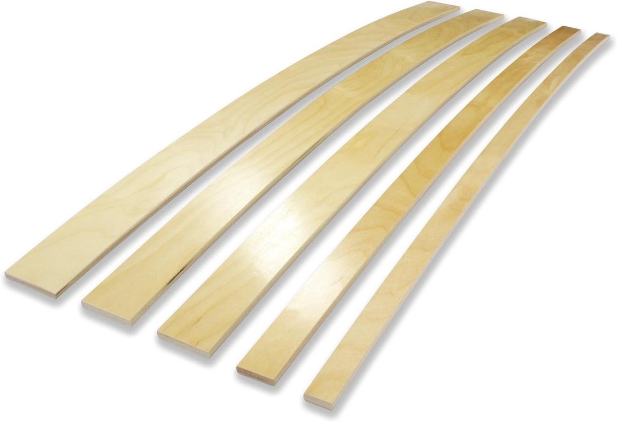 Houten Latten - Lattenbodem Onderdelen - Bed Bodem Repareren - Berken Multiplex - 55 mm breed 8 mm hoog - Natuurlijk