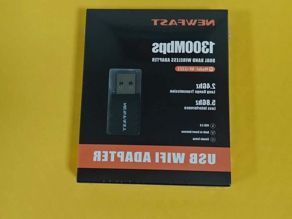 WLAN-adapter - Wifi-stick USB - Draadloos Internet - Dual-band 1300 Mbps - 375 cm - Zwart