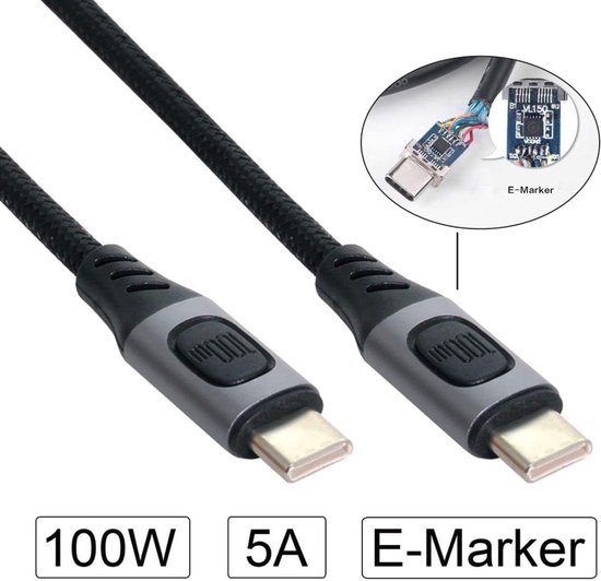 USB-C Datakabel - Type-C Kabel - Snel Laden & Data - Ingebouwde E ...